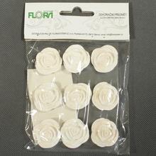 AKCE! 24FL01-66 růžička BÍLÉ 2,5x2,5CM S / 9 LEPICÍ - Svatební doplňky | FLORASYSTEM