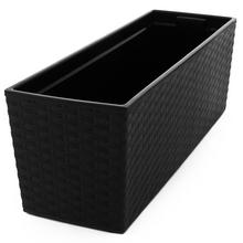 XXX625 truhlík + VKLAD BEGONIA RATTAN ČERNÝ 19x56x19cm - FLORASYSTEM