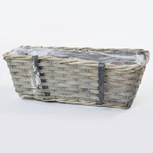 Truhlík ŠEDÝ ZÁVĚS 40x14x17 CM - Proutené obaly | FLORASYSTEM