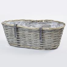 Truhlík OVÁL ZÁVĚS 40X15X19 CM - Proutené obaly | FLORASYSTEM
