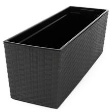XXX625 truhlík + VKLAD BEGONIA RATTAN GRAFIT METALIK 19x56x19cm - FLORASYSTEM