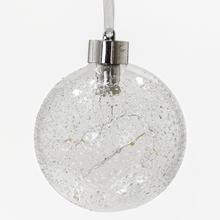 ŽÁROVKA stříb. SKLO LED 8CM - FLORASYSTEM