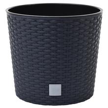 DRTUS200L OBAL + VKLAD RATO ROUND ANTRACIT 20xh19CM / 1L - Okrúhly nízky s vkladom | FLORASYSTEM