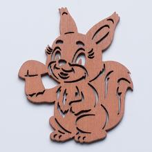 VÝŘEZ ZAJÍC S / 10 6cm ORANŽ - Dřevěné | FLORASYSTEM