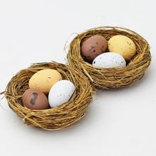 VAJÍČKA v hnízdě HNĚDÉ S / 2 MIX BARVA 5,5cm - Hnízdo | FLORASYSTEM