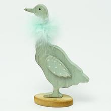 DREV. HUSKY NA PODSTAVCI + peříčko MODRÁ 19x12x4,5 - FLORASYSTEM