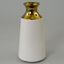 VÁZA BIEL / ZLATÝ. KER. 7 * 12 * 25 - Keramika vzorovaná interiérová | FLORASYSTEM