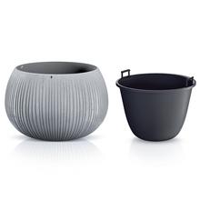 DKB150 OBAL + VKLAD BETON BOWL SV.SIVÝ 14,4XV11CM - Guľa s vkladom | FLORASYSTEM