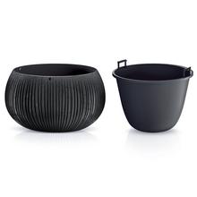 DKB240 OBAL + VKLAD BETON BOWL ČERNÝ 23,8XV16,1CM - Guľa s vkladom | FLORASYSTEM