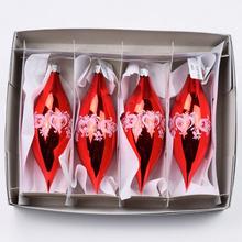 72/577 RAKETA SKLO červy. + BÍLÝ DEKOR 15x5CM - FLORASYSTEM