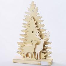 STROMČEK+JELEŇ DREVENÝ LED 28.1*8*43.5CM - Led dřevo | FLORASYSTEM