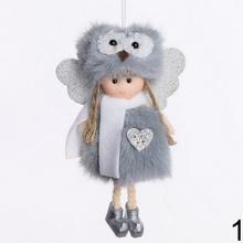 Závesná dekorácia anjel dievča v sivých farbách.