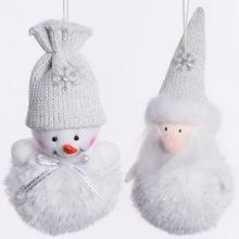 ZÁVES SNEHULIAK/SANTA BIELY MIX2 12/14CM - FLORASYSTEM