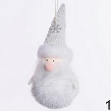 Biely zavesný snehuliak a Santa v mixe.