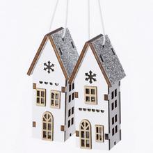 ZÁVES DOM DREVO BIELY+STRIEB 3,2x3x7,5CM - Domek | FLORASYSTEM