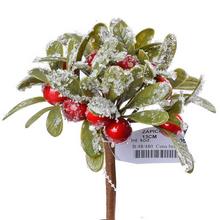 Zápich jmelí červené s bobulemi a umělými listy.