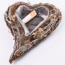 OBAL SRDCE PRÚTIE ŠIŠKY 35x25x9CM - Obaly kůra, mech | FLORASYSTEM
