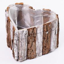 258FL/S OBAL SRDCE KORA NATUR+BIELY 16x16x10CM - Obaly kůra, mech | FLORASYSTEM