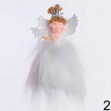 Biele anjeliky s rôznymi vzormi, 12 cm, mix 3 vzorov.