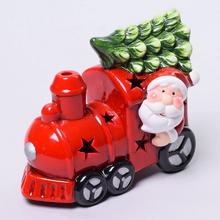 VLÁČEK SANTA LED KERAM 14,3X8X11,2CM červa. - FLORASYSTEM