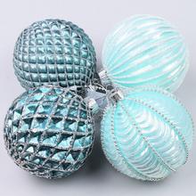 SKLENĚNÉ KOULE MIX 8cm TYRKYS / stříbr - Skleněné | FLORASYSTEM