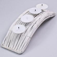 Svícen OBLOUK BÍLÝ GLITTER ADVENT 45X14X11CM - FLORASYSTEM