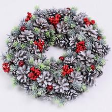 VĚNEC ŠIŠKA + BOBULE 30x8CM - Věnec vánoční  | FLORASYSTEM
