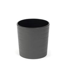 723 OBAL + VKLAD MALWA DLUTO GRAFIT METALIK 30xV30,5CM - Okrúhly nízky s vkladom | FLORASYSTEM
