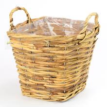 AKCIA! GD6112.5 KÔŠ PRÚTIE S UCHOM hranatý v.S 28x27x27cm - Proutené obaly | FLORASYSTEM