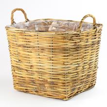 akcia! GD6112.5 KÔŠ PRÚTIE S UCHOM hranatý v.XL 42x45x45cm - Proutené obaly | FLORASYSTEM
