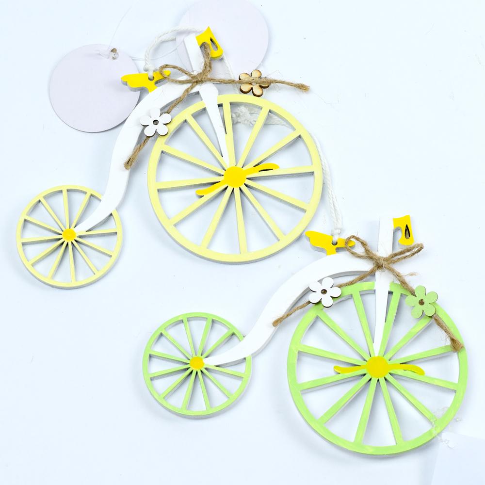 Dřevěný závěs bicykl mix barev.