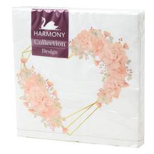 264F33-3 SERVÍTKY HARMONY /33x33cm/ GOLDEN HEART PINK - ubrousky | FLORASYSTEM