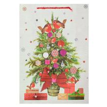 Darčeková taška s vianočným motívom a glitrom.