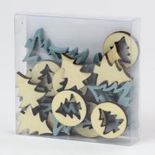 STROMEČEK VÝŘEZ DŘEVO HN./MODRÝ 10x10x2CM - FLORASYSTEM