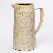 DŽBÁN KERAMIKA VZOR KVETY HNEDÉ 20,5x13,5x25,5CM SUPER CENA! - Keramika vzorovaná interiérová | FLORASYSTEM