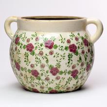 OBAL S UŠAMI KERAMIKA VZOR RUŽE 31x25x21CM SUPER CENA! - Keramika vzorovaná interiérová | FLORASYSTEM