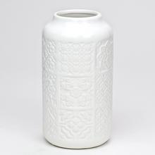 VÁZA VÝREZ KVETY BIELA 7x10,5x20CM SUPER CENA! - Keramika jednobarevná interiérová | FLORASYSTEM