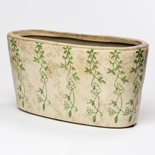 OBAL HRANTÍK KERAMIKA VZOR ZELENÝ 25x12x12,5CM SUPER CENA! - Keramika vzorovaná interiérová | FLORASYSTEM