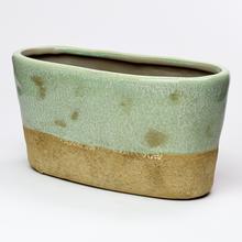 OBAL HRANTÍK KERAMIKA ZELENÝ 25x12x12,5CM SUPER CENA! - Keramika vzorovaná interiérová | FLORASYSTEM