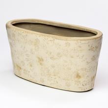 OBAL HRANTÍK KERAMIKA VZOR KVETY HNEDÉ 25x12x12,5CM SUPER CENA! - Keramika vzorovaná interiérová | FLORASYSTEM