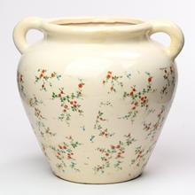 OBAL S UŠAMI KERAMIKA VZOR KVETY 26,5x24x23,5CM SUPER CENA! - Keramika vzorovaná interiérová | FLORASYSTEM