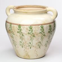 OBAL S UŠAMI KERAMIKA VZOR ZELENÁ 26,5x24x23,5CM SUPER CENA! - Keramika vzorovaná interiérová | FLORASYSTEM