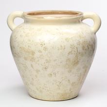 OBAL S UŠAMI KERAMIKA VZOR KVETY HNEDÁ 26,5x24x23,5CM SUPER CENA! - Keramika vzorovaná interiérová | FLORASYSTEM