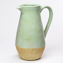 DŽBÁN S UCHOM KERAMIKA ZELENÝ 20x14,5x25,5CM SUPER CENA! - Keramika vzorovaná interiérová | FLORASYSTEM