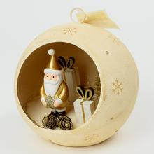 AKCIA!!!GUĽA SANTA LED KOV BIELA 15x14x14CM - FLORASYSTEM