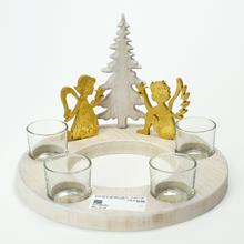 AKCIA! SVIETNIK ADVENT ANJEL STROM DREVO 25,5x25,5x18CM SUPER CENA! - FLORASYSTEM