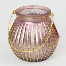 AKCIA! SVIETNIK SKLO SV.FIALOVÝ 14x14,5CM - Svietniky | FLORASYSTEM