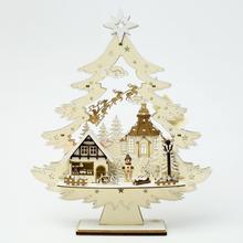 STROM DOMY LED NA PODSTAVCI DREVO NATUR 31x8x37,5CM - Led dřevo | FLORASYSTEM