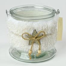 AKCIA! SVIETNIK KOŽUŠINA SKLO BIELY 13x12CM - Svietniky vianočné | FLORASYSTEM