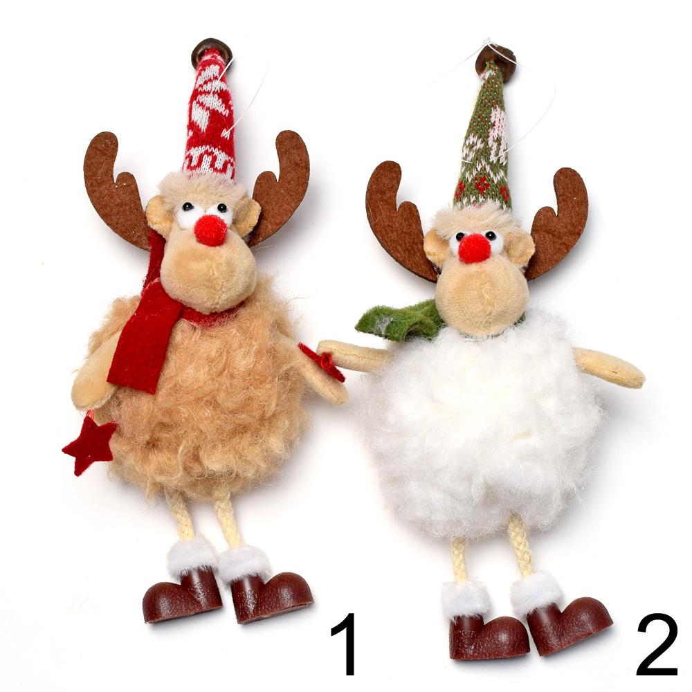 SOB ZÁVES LÁTKA MIX 22CM - vánoční ozdoby se soby.